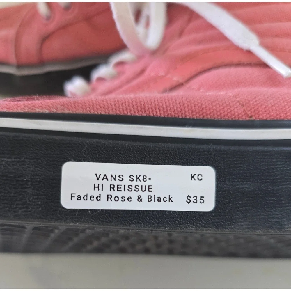 Vans Sk8-Hi Reissue Faded Rose Black High‎ Top Sneakers Mens 7.5 Womens 9